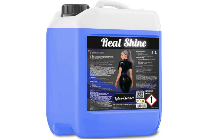 Optimal Products die bessere Lösung Real Shine Latex-Cleaner Spezialwaschmittel (5 Liter Kanister Für Glanzoptik und Entkeimung bei schonendem Waschvorgang) von Optimal Products die bessere Lösung
