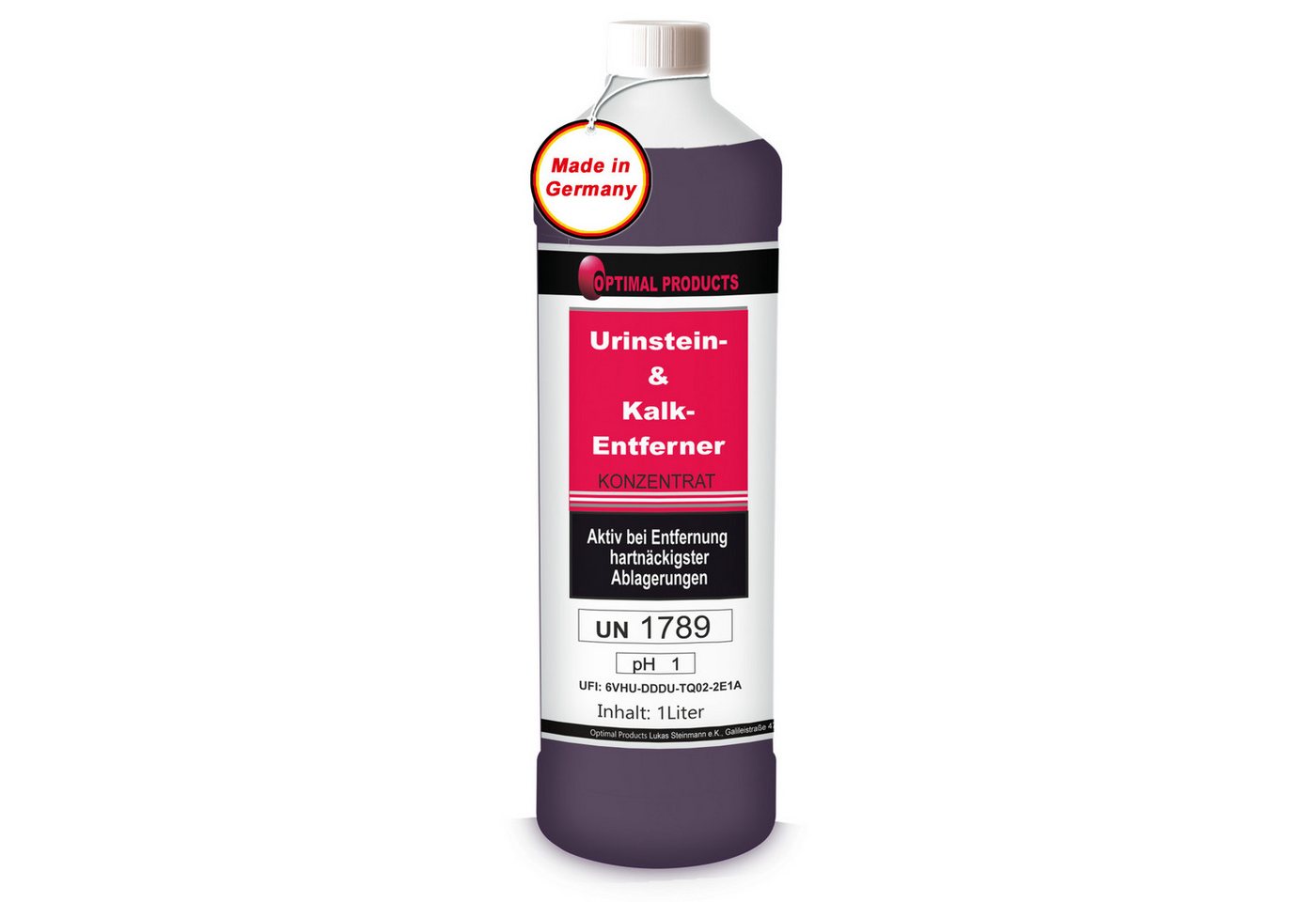 Optimal Products die bessere Lösung Urinsteinentferner Urinsteinlöser (1 Liter Flasche Löst starken Urinstein und Kalk) von Optimal Products die bessere Lösung