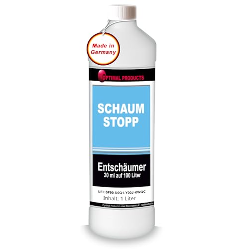 Optimal Products Entschäumer 1L | Anti Schaum | Sehr ergiebiger Schaum-Entferner | Konzentrat I Umweltfreundlich I Für Wasserfiltersauger, Dampfsauger von Optimal Products