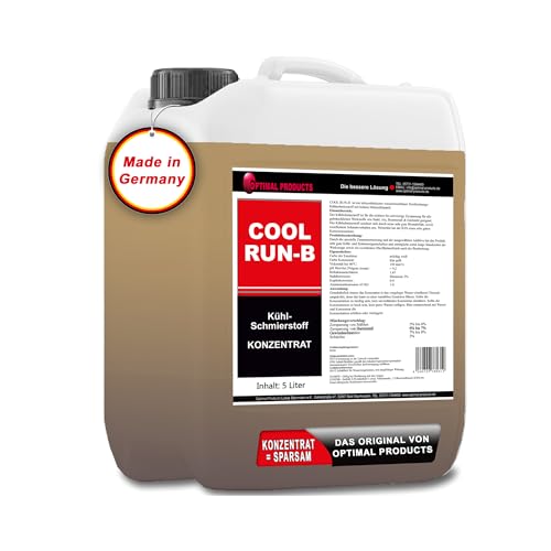 Optimal Products Kühlschmierstoff Cool Run-B 5L - Bohrmilch, Wassermischbares Hochleistungs Kühlschmiermittel mit gutem Korrosionsschutz, Bohröl Schneidöl Metall von Optimal Products die bessere Lösung
