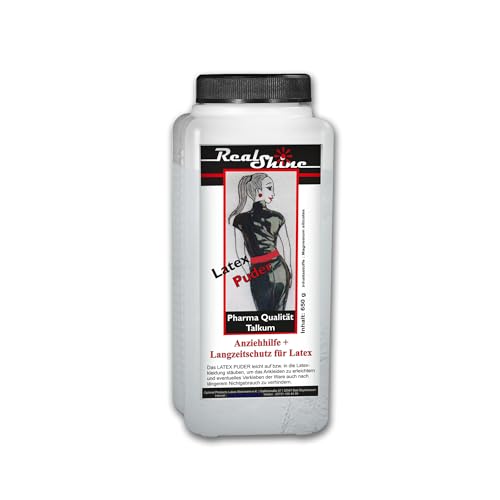 Optimal Products Latex Puder REALSHINE 650 g I weißes Talkum Puder geeignet als Anziehhilfe für Latex Kleidung, Latexhandschuhe sowie deren Einlagerung I geruchloses Pharma Qualität Talk antistatisch von Optimal Products die bessere Lösung