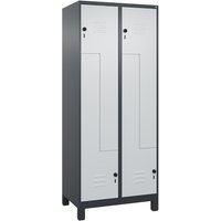 C+P Z-Spind Classic PLUS, Füße, 4 Abteile, HxBxT 1.950 x 800 x 500 mm, anthrazitgrau, lichtgrau, für Vorhängeschloss C+P Z-Spind Classic PLUS, Füße, 4 Abteile, HxBxT 1.950 x 800 x 500 mm, anthrazitgrau, lichtgrau, für Vorhängeschloss von C+P