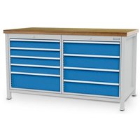 Bedrunka+Hirth Werkbank R 24-24, HxBxT 859 x 1.500 x 750 mm, lichtgrau, lichtblau, 9 Schubladen 4x100 + 4x150 + 1x200 mm Bedrunka+Hirth Werkbank R 24-24, HxBxT 859 x 1.500 x 750 mm, lichtgrau, lichtblau, 9 Schubladen 4x100 + 4x150 + 1x200 mm von Bedrunka+Hirth
