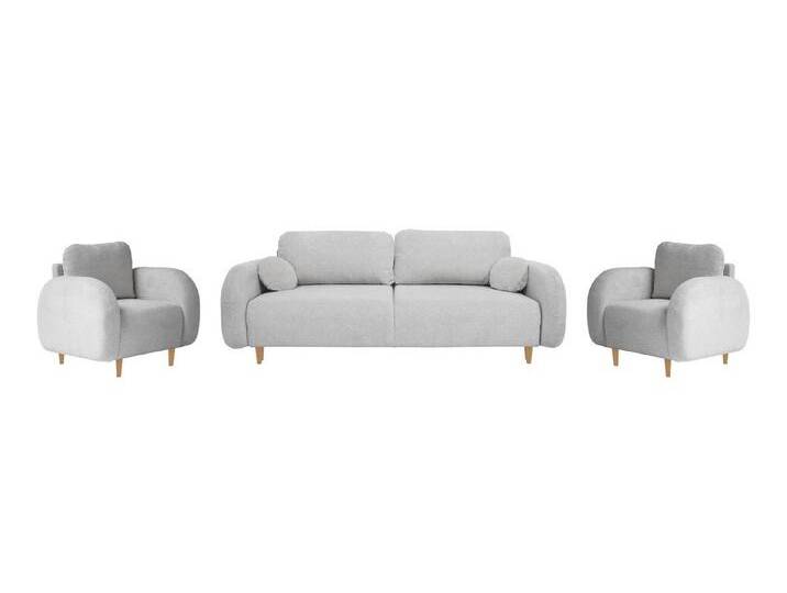 Beautysofa Polstergarnitur OPTIMO 3+1+1, (Sofa 3-Sitzer mit Schlaffunktion), Kunststoffbeine in schwarzer Farbe, modernes Design von Optimo