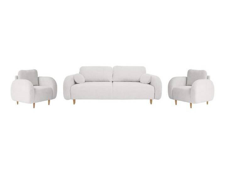 Beautysofa Polstergarnitur OPTIMO 3+1+1, (Sofa 3-Sitzer mit Schlaffunktion), Kunststoffbeine in schwarzer Farbe, modernes Design von Optimo