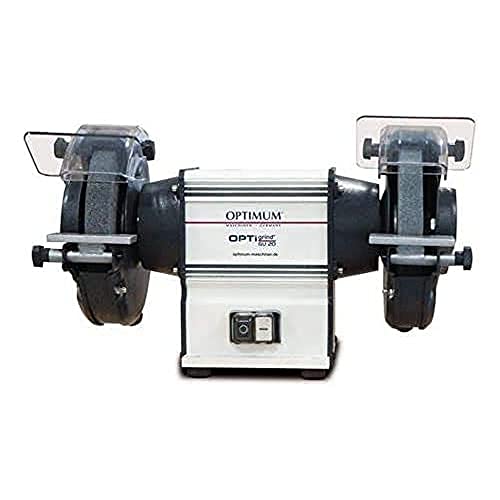 Optimum Doppelschleifmaschine OPTIgrind GU 20 (2 Schleifscheiben fein+grob, Funkenschutz, wartungsfreier Motor), 3101520 von OPTIMUM