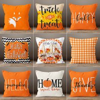 Orange Halloween Kissenbezug, Süßes Oder Saures Happy Hello Fall Fox Illustrated Home Decor von OptimumDeco