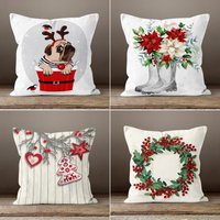 Weihnachtskissen Bauernhof Weihnachtsbaum, Dekorativer Winter Kissenbezug, Süßer Hund Xmas Home Dekor, Sofa Weihnachtsgeschenk von OptimumDeco