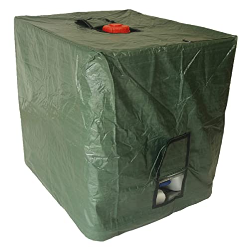 Optizium Wassertank Premium Abdeckplane - 1000 L - 120 x 100 x 116 cm - IBC-Tank Behälter Container UV-Folie Schutzhülle Schutzplane Schutzhaube Cover von Optizium