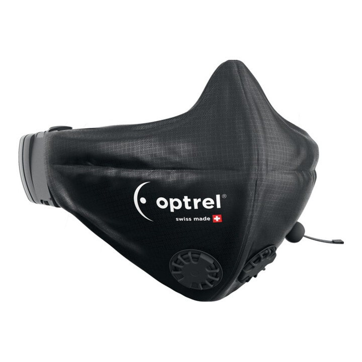 B-Ware Optrel Mund Nasenmaske Gesichtsmaske Schwarz Pom Polyester Pu Ventil 2 St. von Optrel