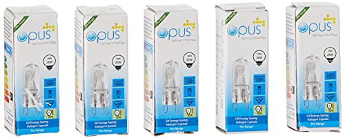 5 x Opus G9 18W = 25W 240V Mains Clear Long Life Eco Halogen Energy Saving Capsule Lamps Dimmable Light Bulbs Pack von Opus Lighting Technology