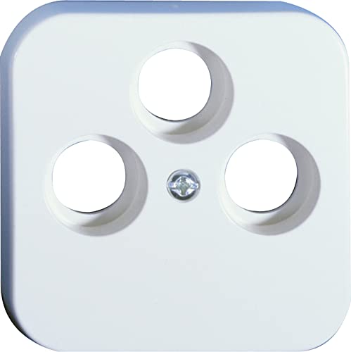 OPUS Abdeckung für Antennen-Steckdosen 3-Loch Alpinweiß OPUS 1 - Passend für gängige Antennensteckdosen, mit Befestigungsschrauben von Opus