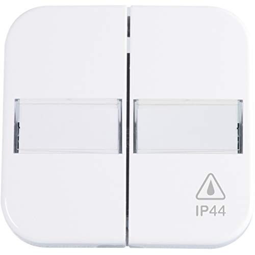 Opus 560.736.02 Flächen-Doppelwippe, reinweiss IP44, mit Beschriftungsfeld Kontrollwippe transp.55 pw von Opus