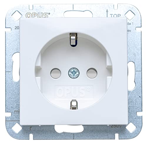 OPUS® 55 Schutzkontakt-Steckdose premium mit Berührungsschutz Farbe polarweiß-seidenmatt von Opus