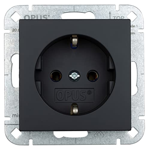 OPUS® 55 Schutzkontakt-Steckdose premium ohne Berührungsschutz Farbe anthrazit-seidenglanz von Opus