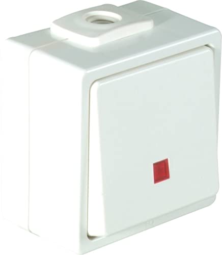 OPUS® AQUA Ausführung Kontrollschalter Aus/Wechsel, rote Linse, Farbe reinweiß von Opus