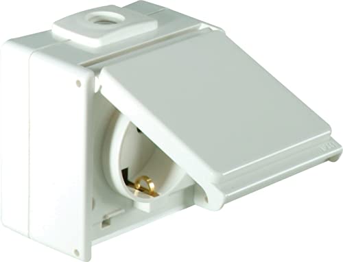 OPUS® AQUA Schutzkontakt-Steckdose 1-fach Ausführung mit Berührungsschutz, 2 Leitungseinführungen*, Farbe reinweiß von Opus