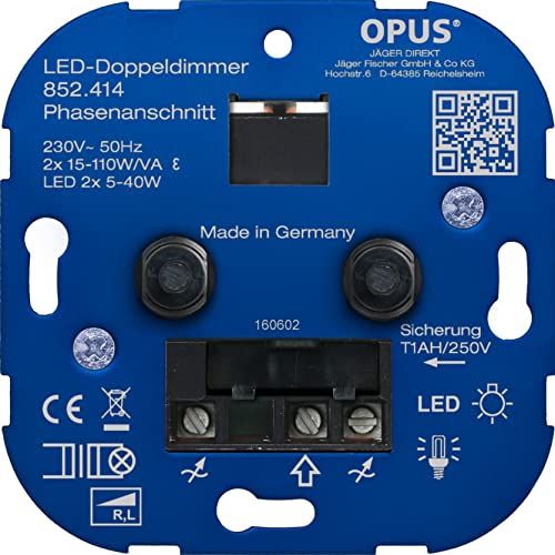 OPUS® Doppel Dreh-Dimmer für LED, Glüh- und HV-Halogenlampen von Opus