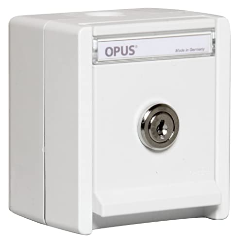 OPUS® RESIST Schutzkontakt-Steckdose 1-fach mit Schloss Ausführung Schließung "1", Farbe reinweiß von Opus