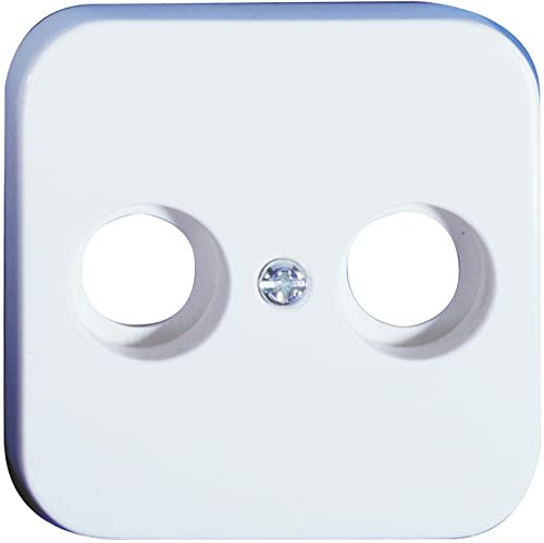 OPUS Abdeckung für Antennen-Steckdosen 2-Loch, Alpinweiß OPUS 1 – passend für gängige Antennensteckdosen, inkl. Befestigungsschrauben von Opus