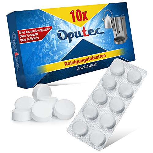 10 x 10 Stück Reinigungstabletten für Kaffeevollautomaten Kaffeemaschinen Espressomaschinen: 100 Entfetter-Tabletten á 2g | Kompatibel zu Jura, Siemens, Saeco, Nespresso u.v.m. von Oputec