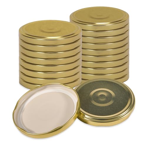 Oputec 20 x Schraubdeckel TO 82 Gold – Ersatzdeckel für Einmachgläser | Twist Off Deckel, luftdicht & lebensmittelecht | Einmachdeckel für Marmelade, Einkochen & Vorrat | Made in EU von Oputec