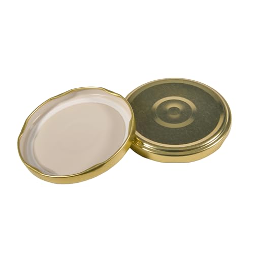 Oputec 50 x Schraubdeckel TO 82 Gold – Ersatzdeckel für Einmachgläser | Twist Off Deckel, luftdicht & lebensmittelecht | Einmachdeckel für Marmelade, Einkochen & Vorrat | Made in EU von Oputec