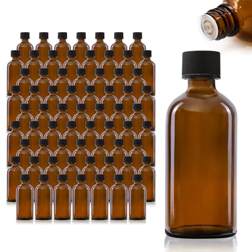 Oputec 68 x 100 ml Tropfflaschen aus Glas: Großpackung braune Apothekerflaschen mit Tröpfler - Kleine Glasflaschen mit Schraubverschluss für Flüssigkeiten Oputec 68 x 100 ml Tropfflaschen aus Glas: Großpackung braune Apothekerflaschen mit Tröpfler - Kleine Glasflaschen mit Schraubverschluss für Flüssigkeiten von Oputec
