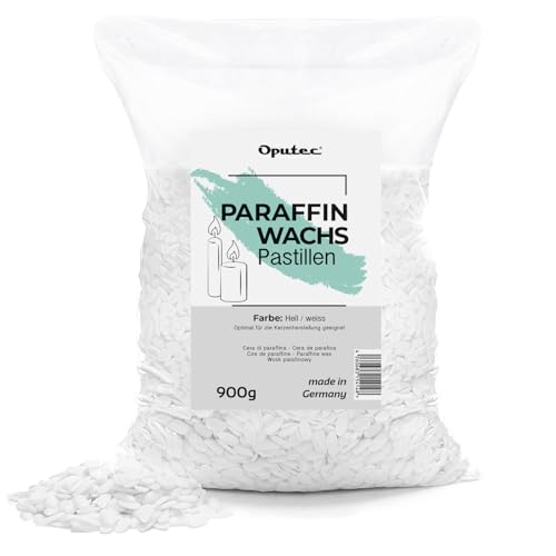 Oputec 900g Paraffinwachs Pastillen für Kerzen: Weißes Kerzenwachs - Kerzen selber Machen - Kerzenwachs zum Gießen - Eigene Kerzen herstellen und nachfüllen - Made in Germany Oputec 900g Paraffinwachs Pastillen für Kerzen: Weißes Kerzenwachs - Kerzen selber Machen - Kerzenwachs zum Gießen - Eigene Kerzen herstellen und nachfüllen - Made in Germany von Oputec