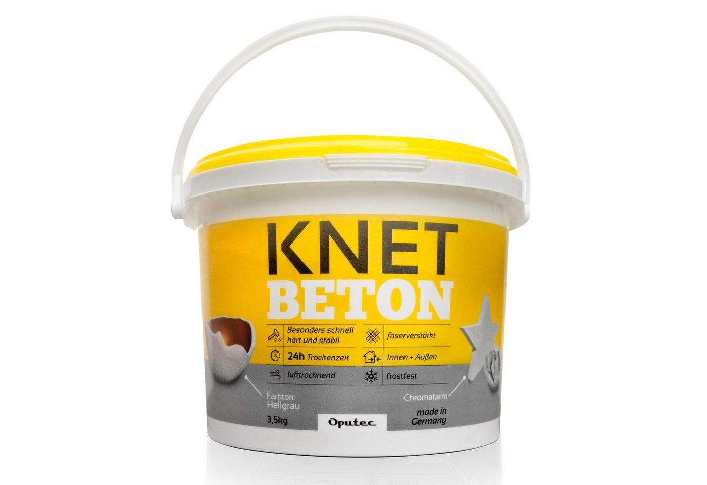 Oputec Modelliermasse Oputec 3,5kg Knetbeton - Kreativbeton zum Kneten von Oputec