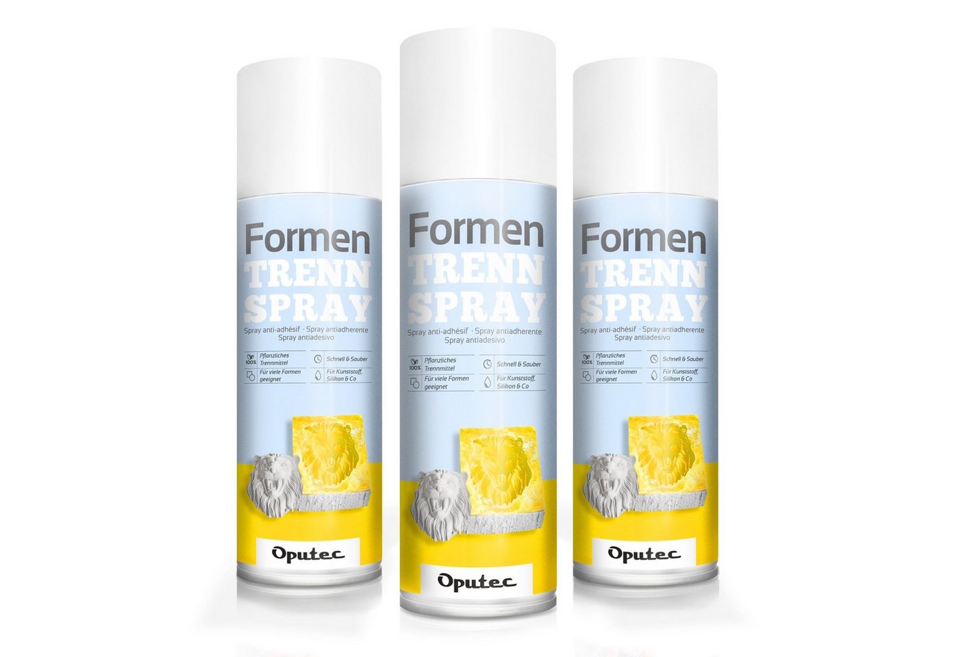 Oputec Modellierwerkzeug 3x500ml Formen-Trennspray Formentrennmittel Trennmittel Kreativ-Beton, (Spar-Set) von Oputec