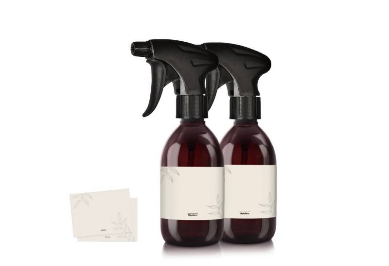 Oputec Sprühflasche 2 x 300ml Sprühflaschen aus Kunststoff Braun zum Befüllen + Etiketten Oputec Sprühflasche 2 x 300ml Sprühflaschen aus Kunststoff Braun zum Befüllen + Etiketten von Oputec