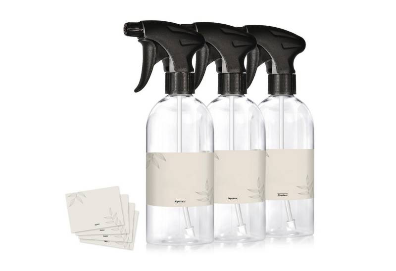 Oputec Sprühflasche 3 x 500ml Sprühflasche Kunststoff Transparent zum Befüllen + Etiketten Oputec Sprühflasche 3 x 500ml Sprühflasche Kunststoff Transparent zum Befüllen + Etiketten von Oputec