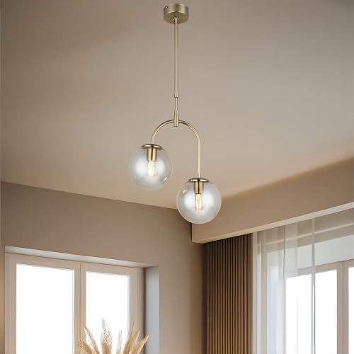 Antique Lacquer Chandelier, Metal Body, Ø18 cm Glass Cap, Adjustable Height 75-105 cm, 2 x E27 Max 40W, Elegant Lighting for Home Decor Antique Lacquer Chandelier, Metal Body, Ø18 cm Glass Cap, Adjustable Height 75-105 cm, 2 x E27 Max 40W, Elegant Lighting for Home Decor von Opviq