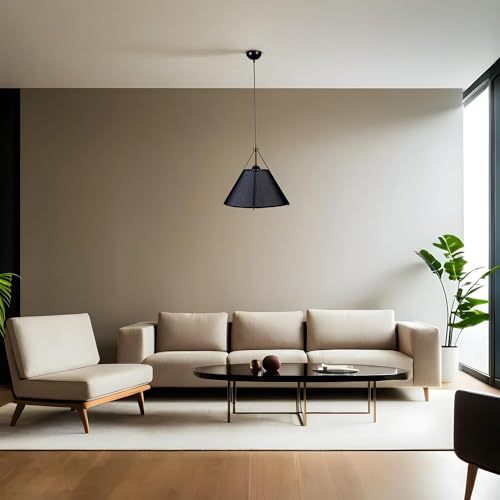 Elegant Black Chandelier, Metal Body, 40 cm Diameter, Adjustable Height 70 cm, E27 Socket Max 40W, IP20 | Perfect for Modern Home Décor Elegant Black Chandelier, Metal Body, 40 cm Diameter, Adjustable Height 70 cm, E27 Socket Max 40W, IP20 | Perfect for Modern Home Décor von Opviq