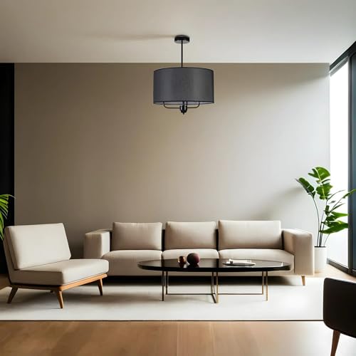 Elegant Black Chandelier, Metal Body, 45 cm Diameter, 70 cm Height, E27 Socket Max 40W, IP20 | Stylish Lighting for Modern Home Décor Elegant Black Chandelier, Metal Body, 45 cm Diameter, 70 cm Height, E27 Socket Max 40W, IP20 | Stylish Lighting for Modern Home Décor von Opviq