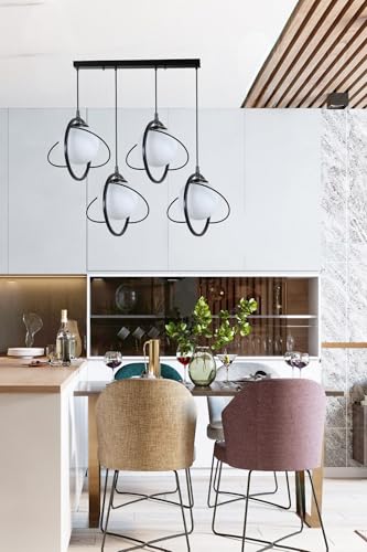 Elegant Black & White Chandelier, 25 cm Diameter, Adjustable Height 70 cm, Metal Body, E27 Max 40W, IP20 | Perfect for Modern Home Décor Elegant Black & White Chandelier, 25 cm Diameter, Adjustable Height 70 cm, Metal Body, E27 Max 40W, IP20 | Perfect for Modern Home Décor von Opviq