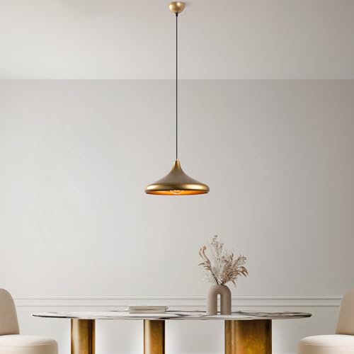 Elegant Gold Chandelier, Metal Body, 35 cm Diameter, Adjustable Height 27-126 cm, E27 Socket, Stylish Lighting for Modern Home Decor | IP20 von Opviq
