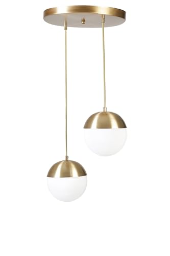 Elegant Gold & White Chandelier, Adjustable Height 70 cm, Metal Body with Antique Coating, E27 Socket, Perfect for Modern Home Décor & Lighting Elegant Gold & White Chandelier, Adjustable Height 70 cm, Metal Body with Antique Coating, E27 Socket, Perfect for Modern Home Décor & Lighting von Opviq