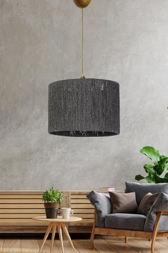 Elegant Grey Chandelier, 20 cm Height x 30 cm Width, Plastic Body with Cotton Cap, E27 Socket (Max 40W), Adjustable Cable (60 cm) | Modern Lighting for Home Decor von Opviq