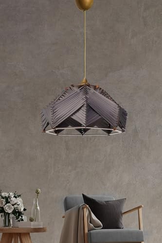 Elegant Grey Chandelier, 20 cm Height x 35 cm Width, Plastic Body, E27 Socket (Max 40W), 60 cm Adjustable Cable | Perfect for Modern Home Décor von Opviq