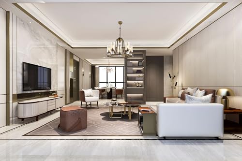 Elegant Metal Chandelier, Antiquation Finish, 85 cm Length, 62 cm Diameter | 5 x E27 Max 6W | Modern Glam & Industrial Design for Home Decor Elegant Metal Chandelier, Antiquation Finish, 85 cm Length, 62 cm Diameter | 5 x E27 Max 6W | Modern Glam & Industrial Design for Home Decor von Opviq