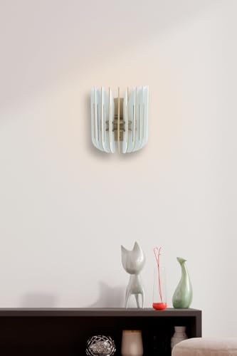 Elegant Tulip Wall Lamp, White MDF Body, 20 cm Height | E27 Socket, Max 40W | Stylish Lighting for Modern Home Decor & Ambiance von Opviq