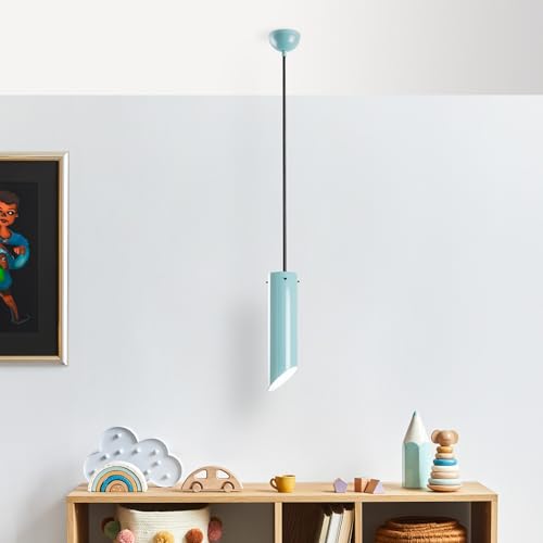 Elegant Turquoise Chandelier, Adjustable Height 37-114 cm, Metal Body, Ø8 cm Cap, 1 x E27 Socket, Perfect for Modern Home Décor | IP20 Rated Elegant Turquoise Chandelier, Adjustable Height 37-114 cm, Metal Body, Ø8 cm Cap, 1 x E27 Socket, Perfect for Modern Home Décor | IP20 Rated von Opviq