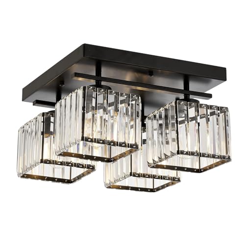 Elegant Vintage Chandelier, Black Metal Body, 22 cm Height, 40 cm Width | 4 x E27 Max 40W | Modern Glam Design for Home & Hotel Decor Elegant Vintage Chandelier, Black Metal Body, 22 cm Height, 40 cm Width | 4 x E27 Max 40W | Modern Glam Design for Home & Hotel Decor von Opviq