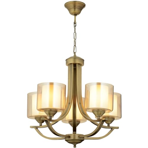 Elegant Vintage Chandelier, Metal Body, 82 cm Height, 55 cm Diameter | 5 x E27 Max 40W | Modern Glam Design for Stylish Home Décor Elegant Vintage Chandelier, Metal Body, 82 cm Height, 55 cm Diameter | 5 x E27 Max 40W | Modern Glam Design for Stylish Home Décor von Opviq