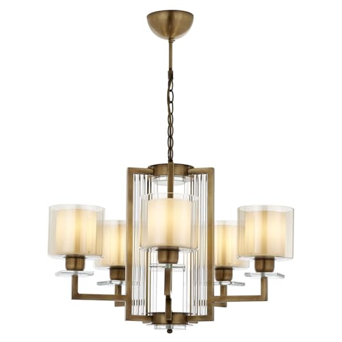 Elegant Vintage Chandelier, Metal Body, 90 cm Height, 70 cm Diameter | 5 x E27 Max 40W | Modern Glam Design for Stylish Home Décor Elegant Vintage Chandelier, Metal Body, 90 cm Height, 70 cm Diameter | 5 x E27 Max 40W | Modern Glam Design for Stylish Home Décor von Opviq