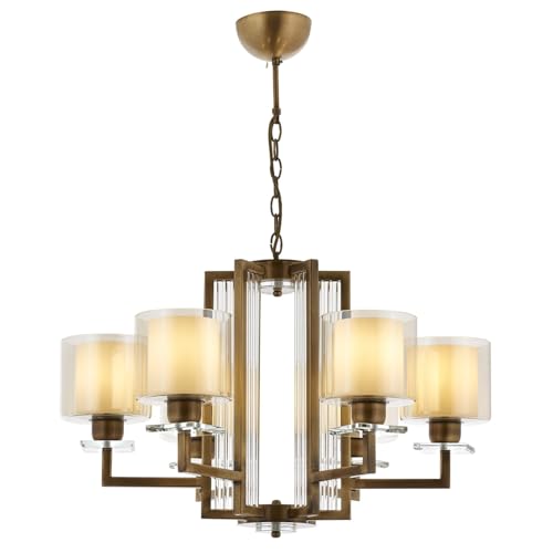 Elegant Vintage Chandelier, Metal Body, 90 cm Height x 70 cm Diameter, 6 x E27 Max 40W, Modern Glam Design for Stylish Home Décor Elegant Vintage Chandelier, Metal Body, 90 cm Height x 70 cm Diameter, 6 x E27 Max 40W, Modern Glam Design for Stylish Home Décor von Opviq
