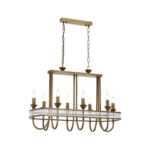 Elegant Vintage Chandelier, Metal Body with Crystal Cap, 100 cm Height, 80 cm Width | 8 x E14 Max 40W | Copper Finish, Modern Glam Design for Home Decor von Opviq