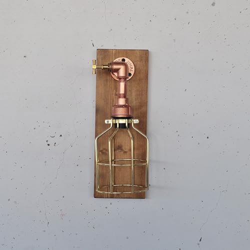 Elegant Wall Lamp, Solid Wood & Rose Gold, 40 x 14 x 16 cm | E27 Socket, Max 200W | Stylish Lighting for Modern Home Decor & Ambiance von Opviq